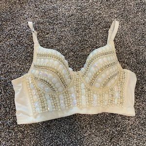 White jewel💎 Diamond bustier. Size S